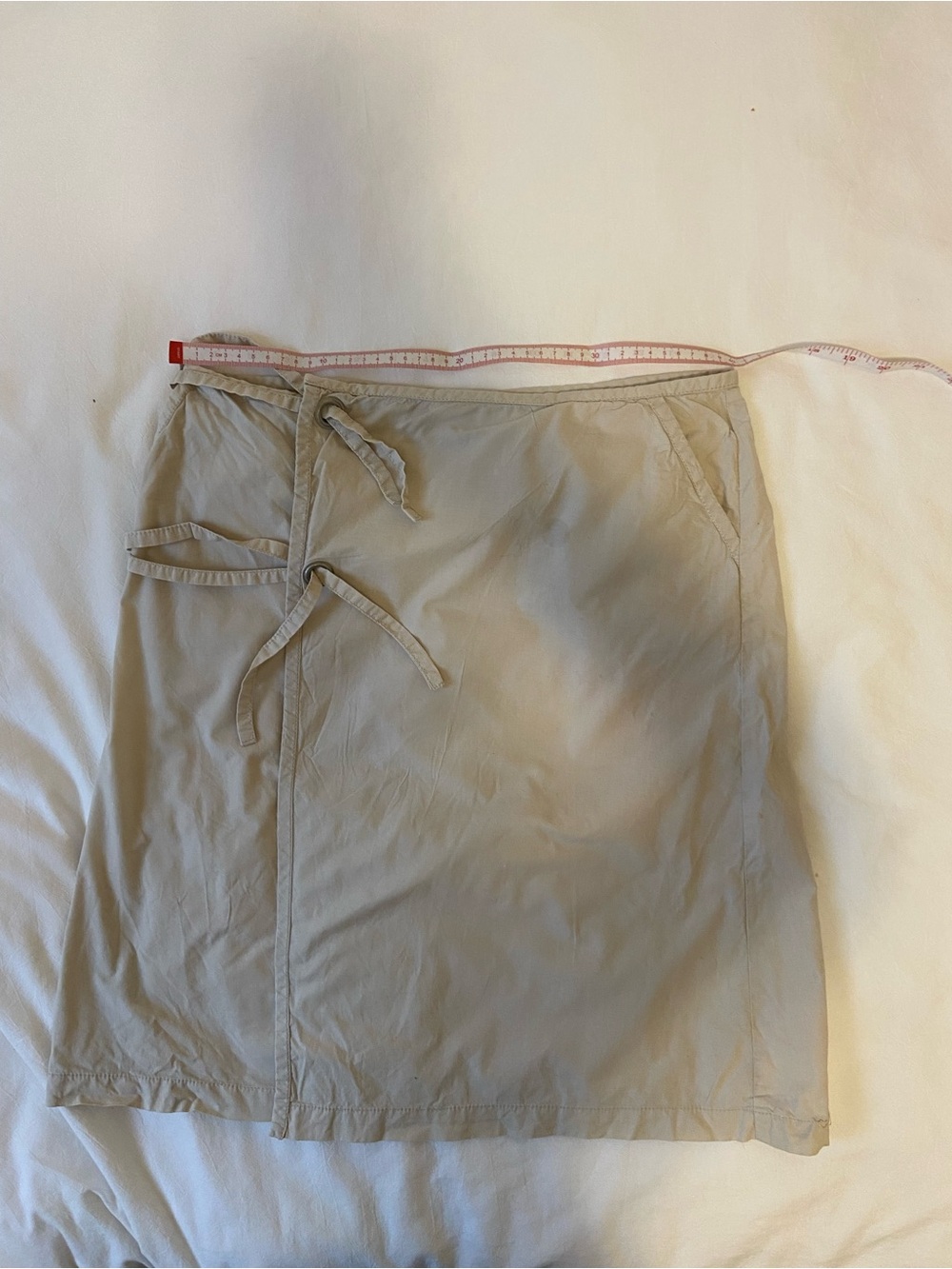Mango Beige Wrap Mini Skirt with Drawstring